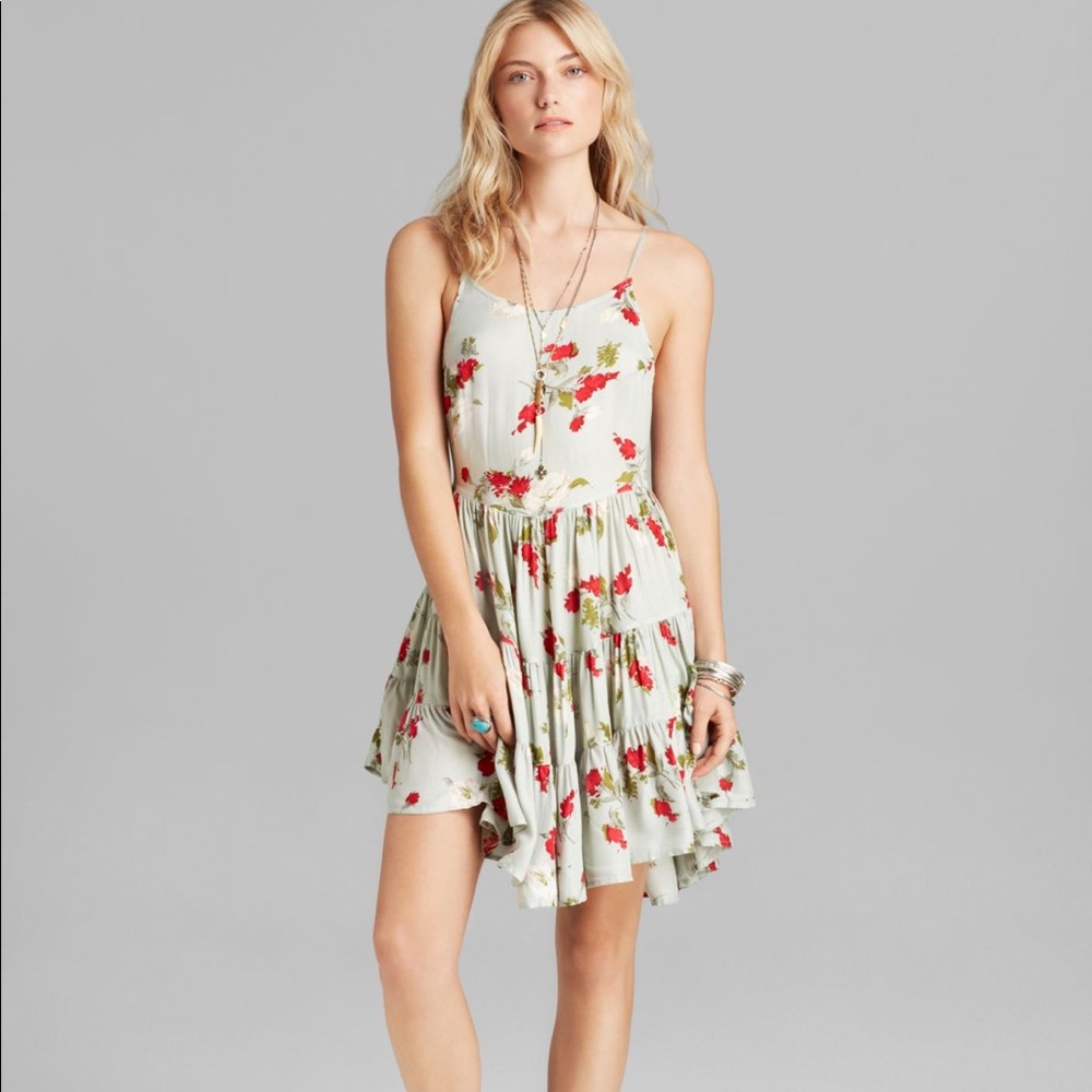 Free people circle of flowers slip dress